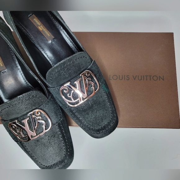 Louis Vuitton, Shoes, Louis Vuitton Vintage Juliet Loafer Women Black  Heels Shoes Size 65 Us 37